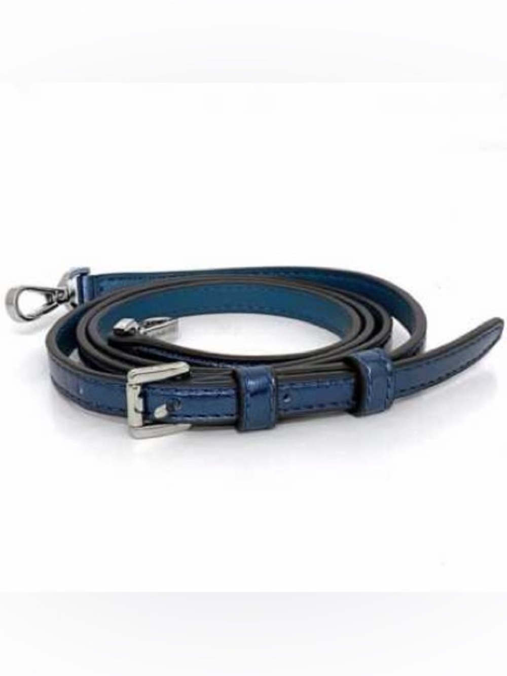 Michael Kors XS Mercer Metallic Navy Blue leather Mini Satchel crossbody NWOT - Picture 6 of 16
